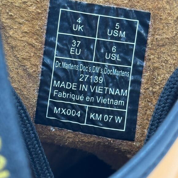 Dr. Martens 27139 Pumpkin Orange Smooth Leather Combat Boot Women's US 5 M 6 L - Picture 11 of 11